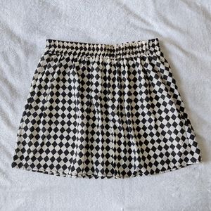Black & White Diamond Checker Mini Skirt